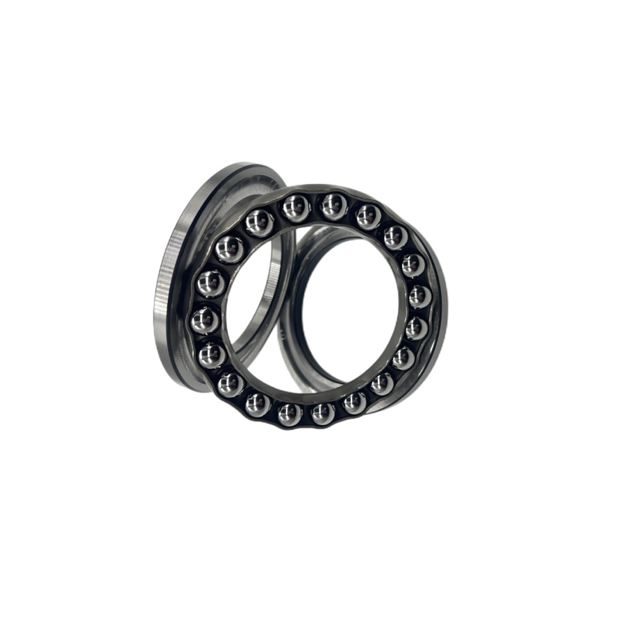 Single direction thrust ball bearing with ball cage and two washers