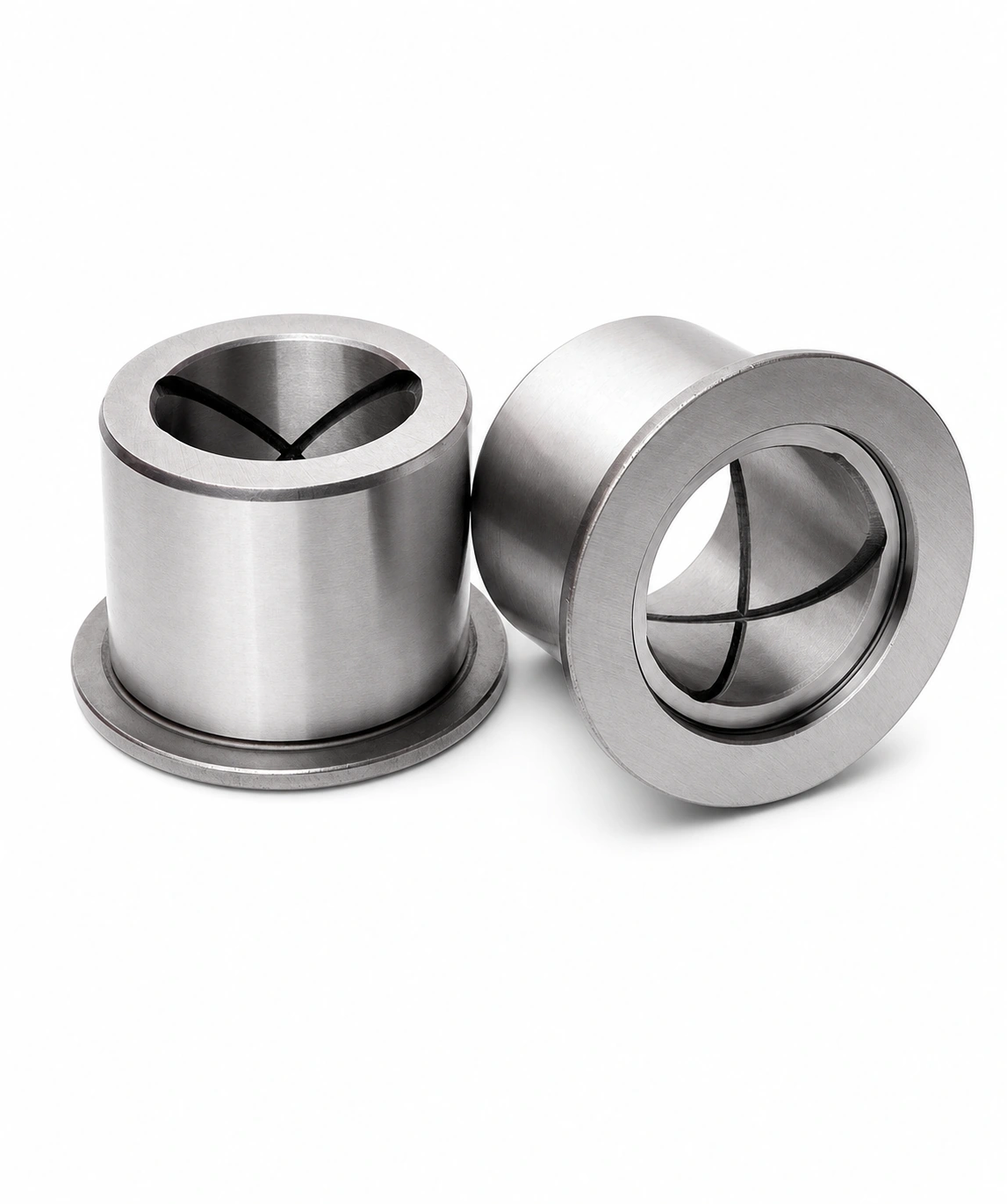 Heavy equipment stainless sleeve bushings with flanges