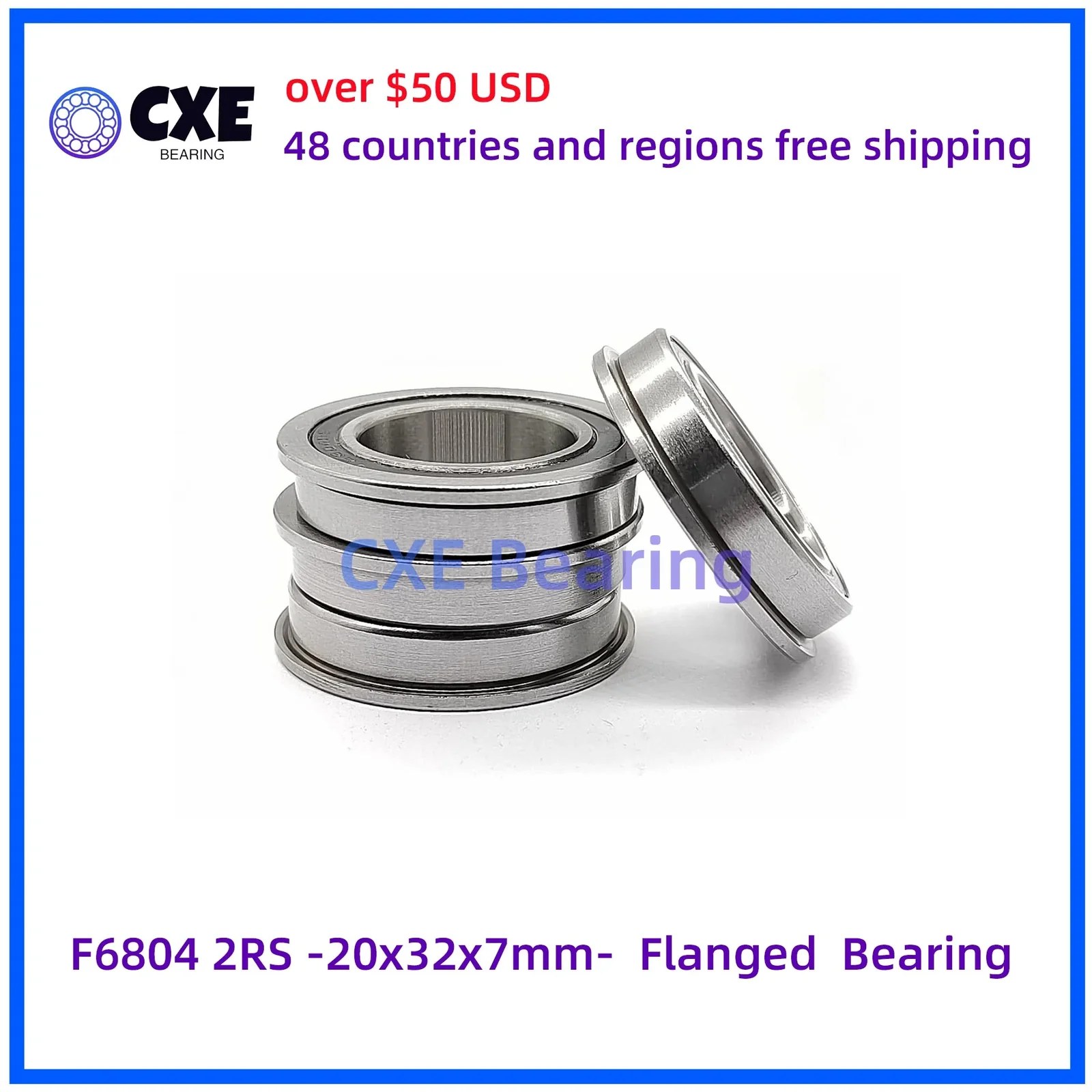 F6804 2RS -20x32x7mm- Flanged Bearing