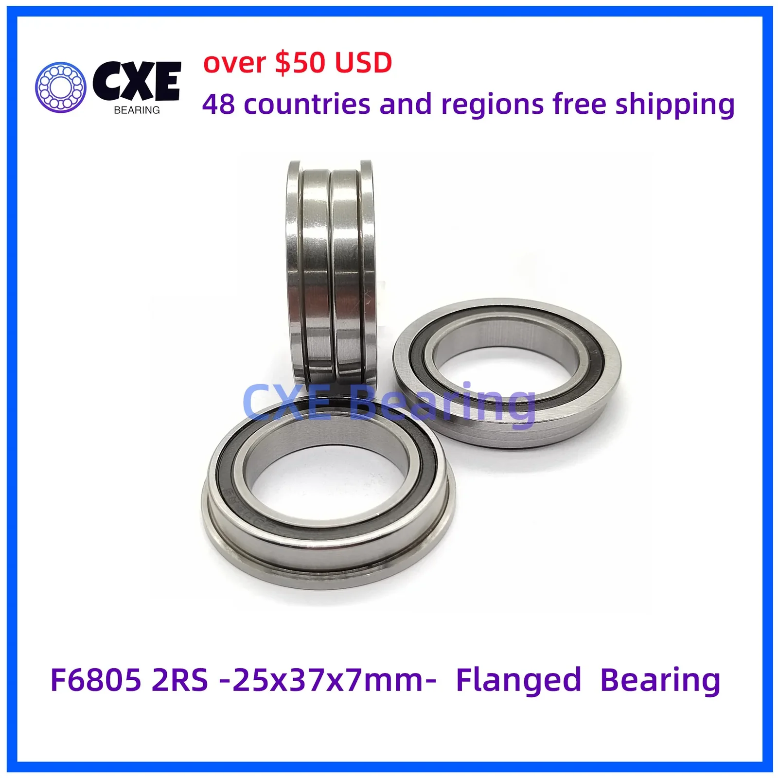 F6805 2RS -25x37x7mm- Flanged Bearing