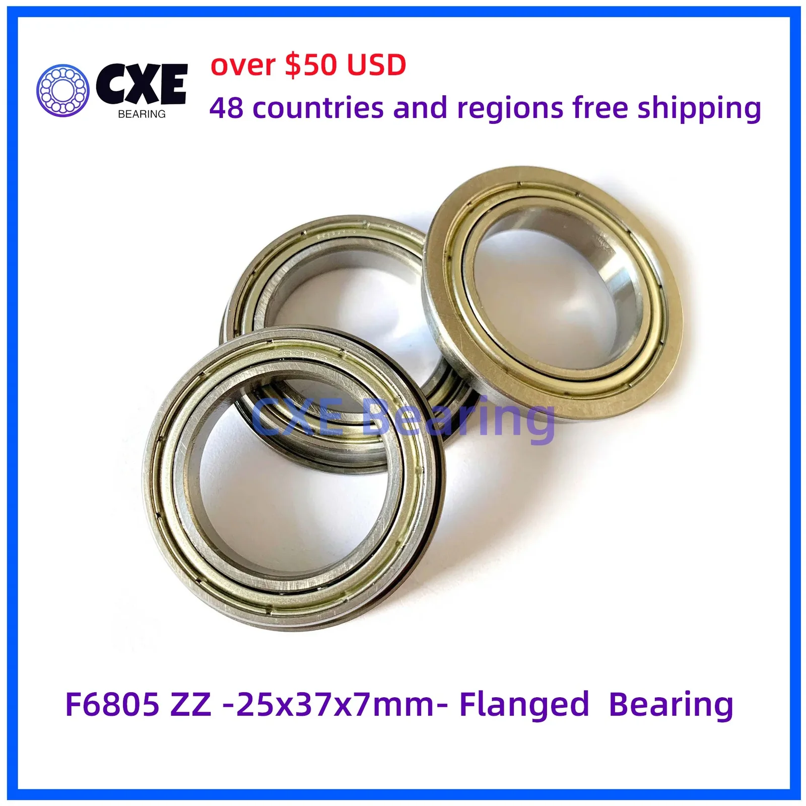 F6805 ZZ -25x37x7mm- Flanged Bearing