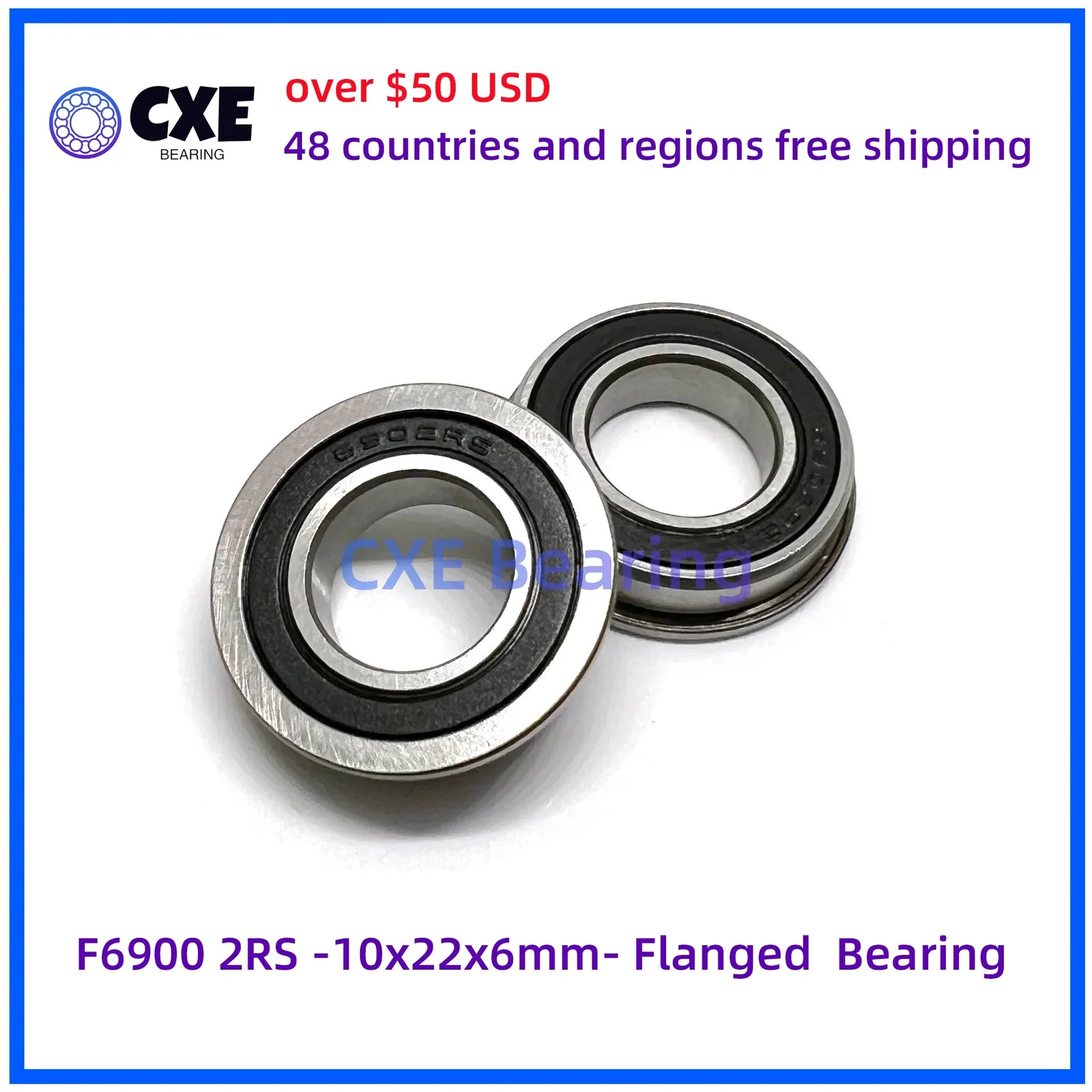 F6900 2RS -10x22x6mm- Flanged Bearing