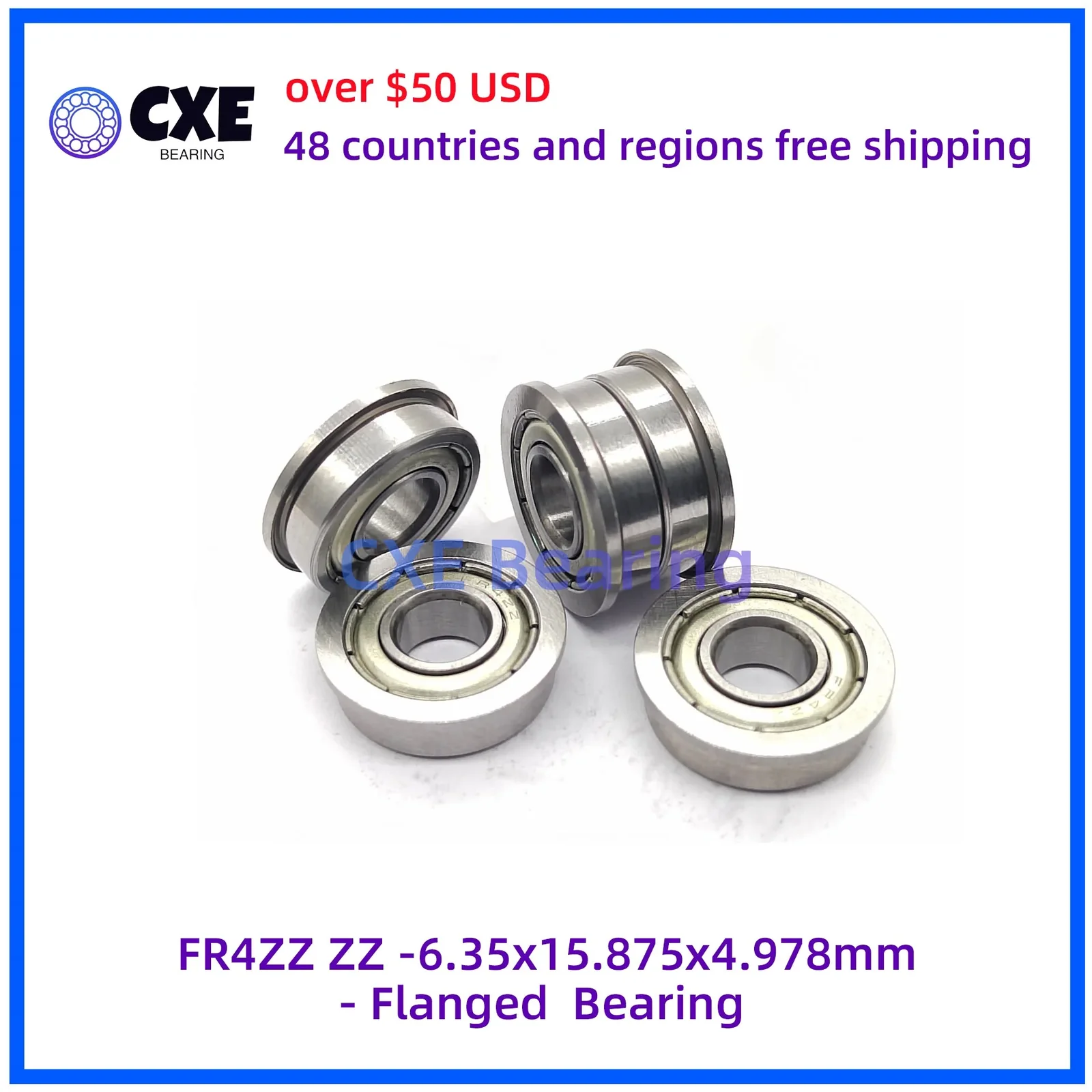 FR4ZZ ZZ -6.35x15.875x4.978mm- Flanged Bearing