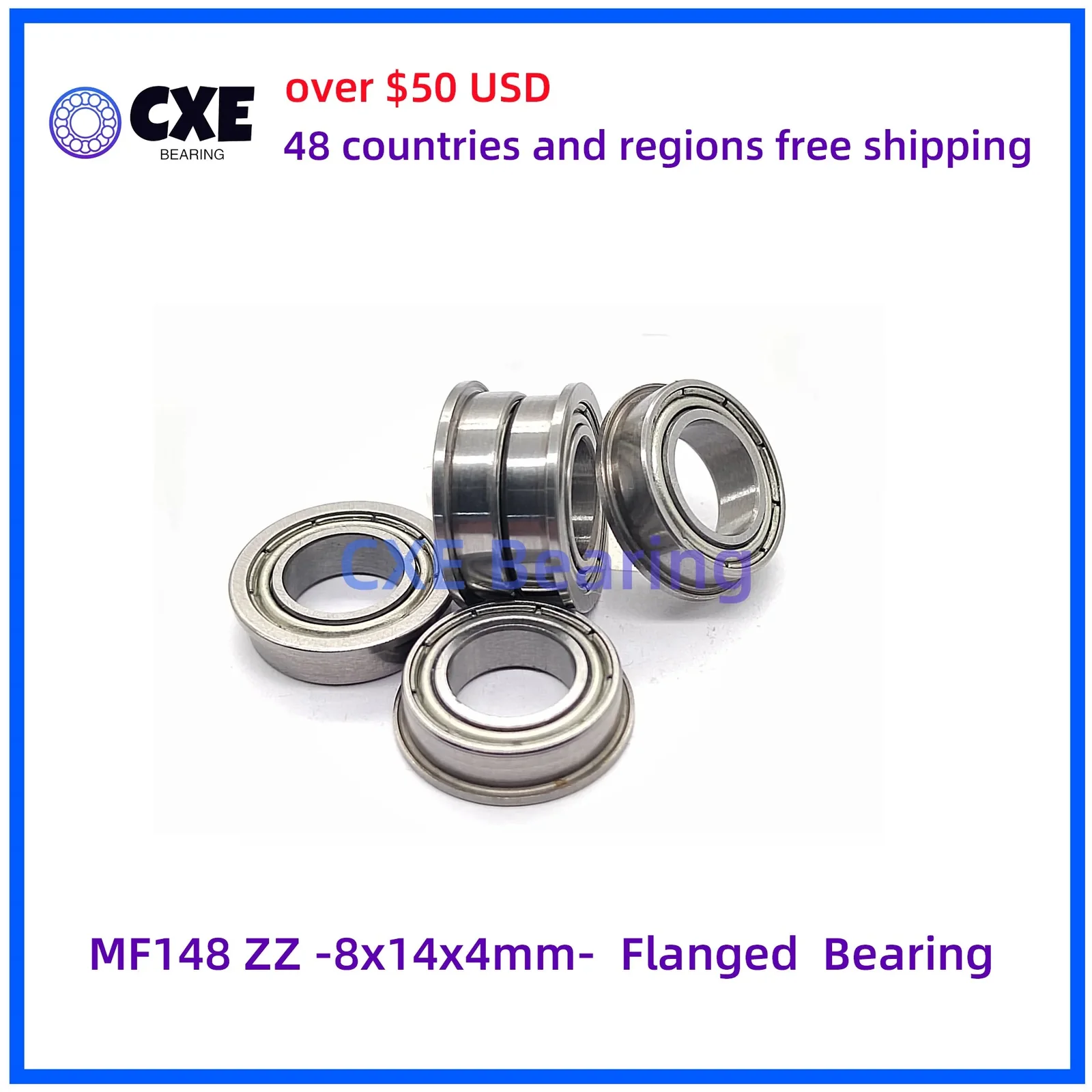 MF148 ZZ -8x14x4mm- Flanged Bearing