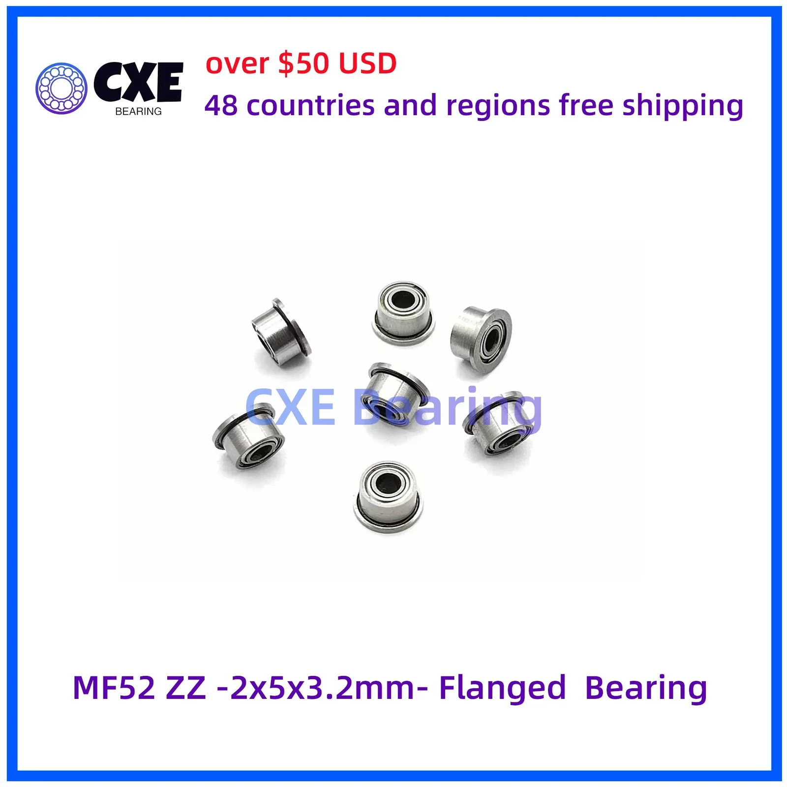 MF52 ZZ -2x5x3.2mm- Flanged Bearing