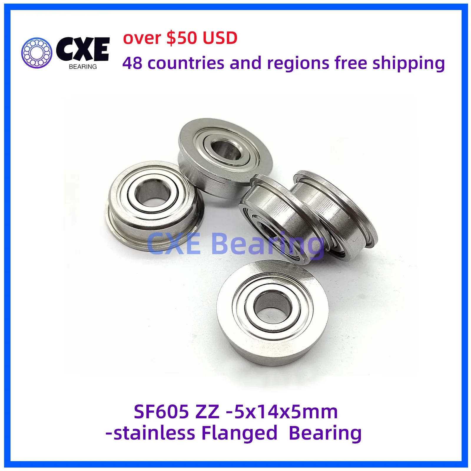 SF605 ZZ -5x14x5mm-stainless Flanged Bearing