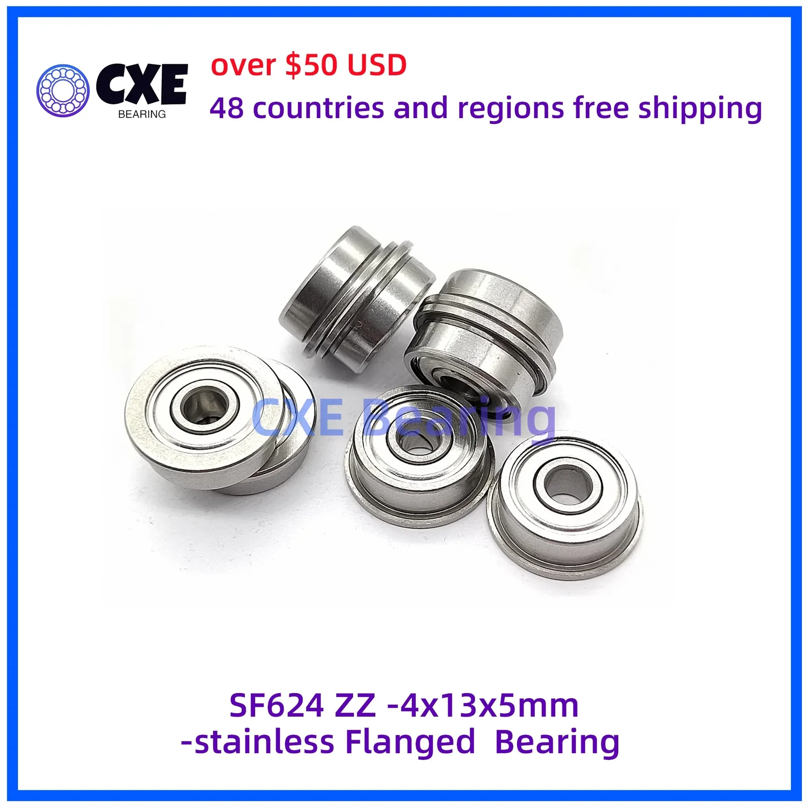 SF624 ZZ -4x13x5mm-stainless Flanged Bearing