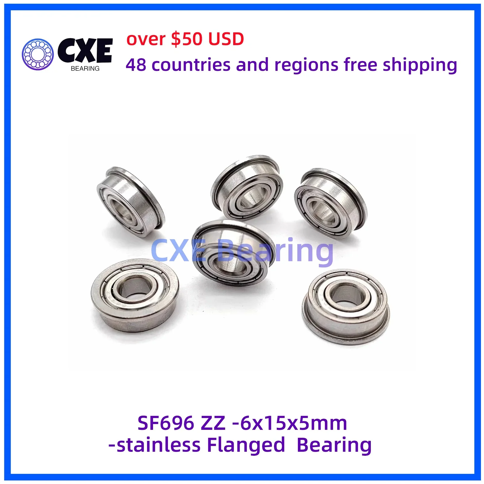 SF696 ZZ -6x15x5mm-stainless Flanged Bearing